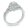 Thumbnail Image 2 of 0.50 CT. T.W. Diamond Oval Frame Loose Braid Bridal Set In 10K White Gold