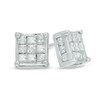 Thumbnail Image 1 of 1.00 CT. T.W. Princess-Cut Composite Diamond Stud Earrings in 10K White Gold
