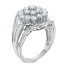 2.00 CT. T.W. Diamond Cluster Multi-Row Bypass Ring in 10K White Gold