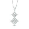 Thumbnail Image 0 of 1.00 CT. T.W. Princess-Cut Double Composite Diamond Pendant in 10K White Gold