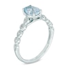 Thumbnail Image 1 of Your Stone Your Story™ Oval Aquamarine and Diamond Accent Ring in 14K White Gold