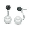Thumbnail Image 1 of 0.06 CT. T.W. Black Diamond Drop Jacket Earrings in Sterling Silver
