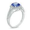 Your Stone Your Story™ 7.0mm Cushion-Cut Tanzanite and 0.43 CT. T.W. Diamond Frame Ring in 14K White Gold
