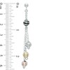 Thumbnail Image 2 of Beaded Dangle Drop Earrings in Tri-Tone Sterling Silver and Black Ruthenium