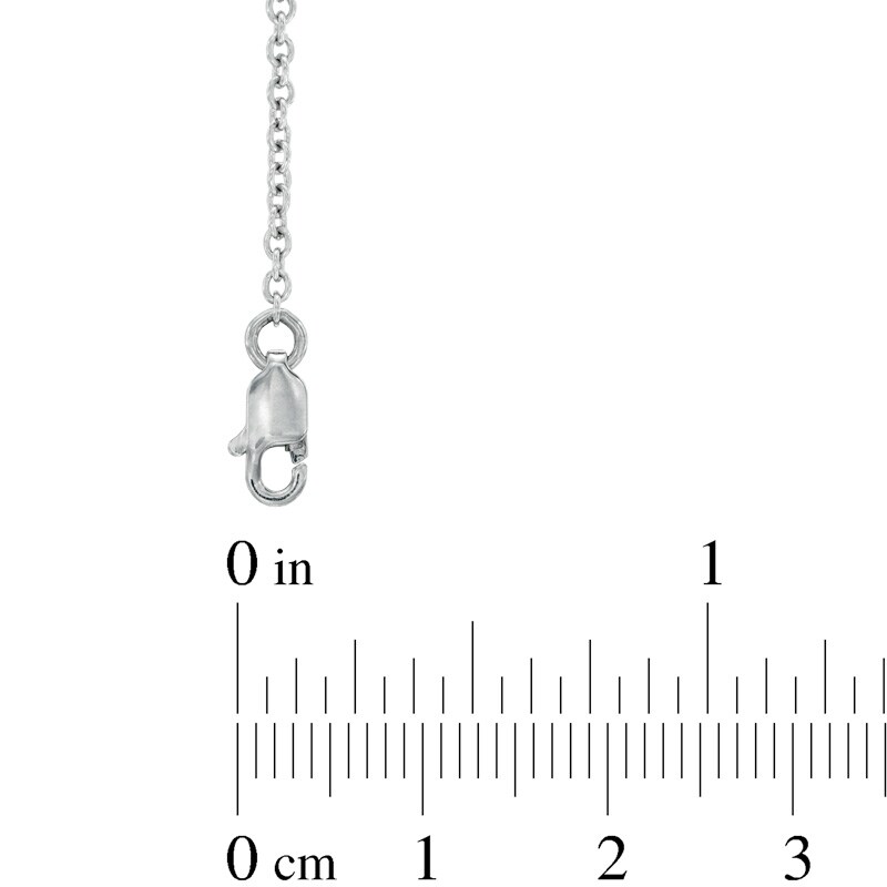 5.0mm Lab-Created Blue and White Sapphire Frame Necklace in Sterling Silver - 16"