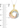 Triple Interlocking Circle Pendant in 10K Tri-Tone Gold
