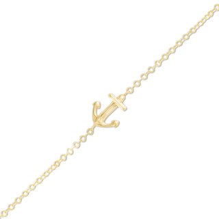 Anchor Anklet in 10K Gold - 10"