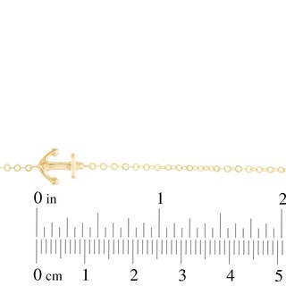 Anchor Anklet in 10K Gold - 10"