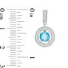 Thumbnail Image 3 of Swiss Blue Topaz and Lab-Created White Sapphire Vintage-Style Circle Pendant and Earrings Set in Sterling Silver