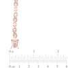 Thumbnail Image 2 of Morganite and Lab-Created White Sapphire Infinity Link Bracelet in Sterling Silver and 18K Rose Gold Plate - 7.25"