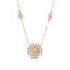 6.0mm Morganite and Diamond Accent Flower Necklace in 10K Rose Gold - 17"
