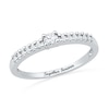 Thumbnail Image 0 of 1/6 CT. T.W. Diamond Engraved Promise Ring in 10K White Gold (1 Line)