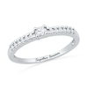 Thumbnail Image 1 of 1/6 CT. T.W. Diamond Engraved Promise Ring in 10K White Gold (1 Line)