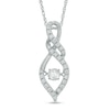 Thumbnail Image 0 of Unstoppable Love™ 0.36 CT. T.W. Diamond Cascading Infinity Flame Pendant in 10K White Gold