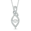Thumbnail Image 1 of Unstoppable Love™ 0.36 CT. T.W. Diamond Cascading Infinity Flame Pendant in 10K White Gold
