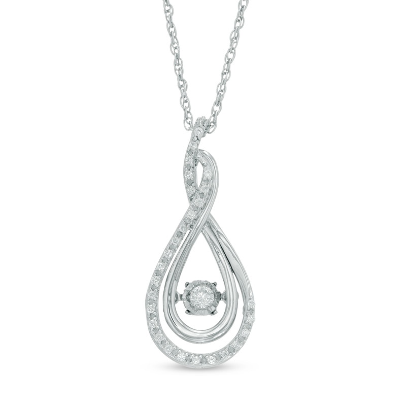 Unstoppable Love™ 0.15 CT. T.W. Diamond Layered Infinity Pendant in Sterling Silver