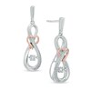 Thumbnail Image 0 of Unstoppable Love™ Diamond Accent Infinity Heart Drop Earrings in Sterling Silver and 10K Rose Gold