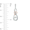 Thumbnail Image 1 of Unstoppable Love™ Diamond Accent Infinity Heart Drop Earrings in Sterling Silver and 10K Rose Gold