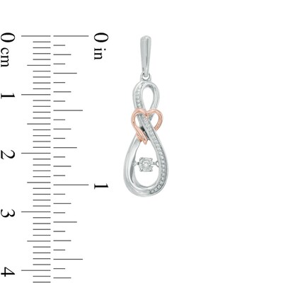 Unstoppable Love™ Diamond Accent Infinity Heart Drop Earrings in Sterling Silver and 10K Rose Gold