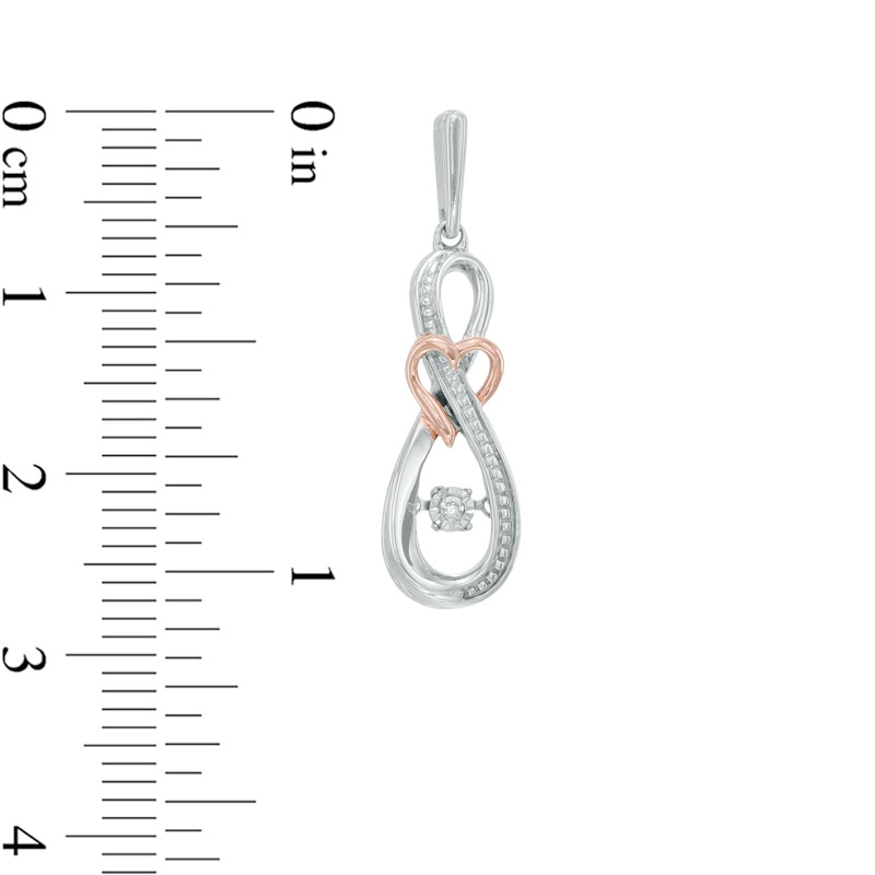 Unstoppable Love™ Diamond Accent Infinity Heart Drop Earrings in Sterling Silver and 10K Rose Gold