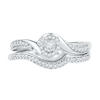 Thumbnail Image 1 of 0.23 CT. T.W. Diamond Swirl Frame Bridal Set in Sterling Silver