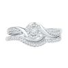 Thumbnail Image 2 of 0.23 CT. T.W. Diamond Swirl Frame Bridal Set in Sterling Silver