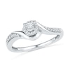 Thumbnail Image 2 of 0.23 CT. T.W. Diamond Swirl Frame Bridal Set in Sterling Silver