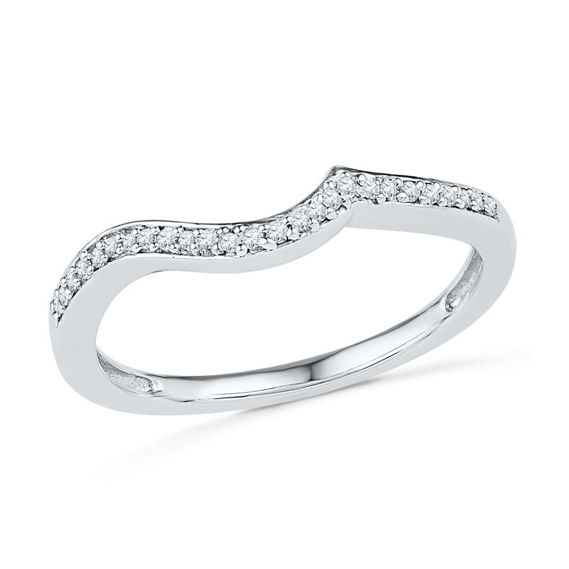 Main Image 4 of 0.23 CT. T.W. Diamond Swirl Frame Bridal Set in Sterling Silver