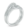 Thumbnail Image 1 of 0.23 CT. T.W. Diamond Frame Swirl Bridal Set in 10K White Gold