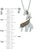 Thumbnail Image 2 of 0.15 CT. T.W.  Champagne and White Diamond Loving Giraffe Pendant in Sterling Silver and 14K Gold