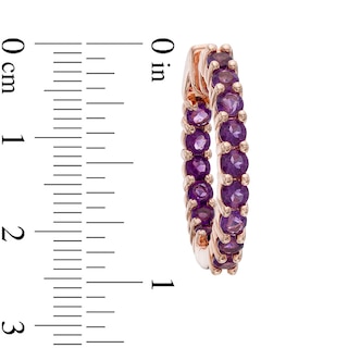 Amethyst Inside-Out Hoop Earrings in Sterling Silver and 14K Rose Gold Plate