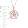 Thumbnail Image 2 of Unstoppable Love™ Lab-Created Pink and White Sapphire Flower Pendant in Sterling Silver with 14K Rose Gold Plate