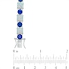 Thumbnail Image 1 of Princess-Cut Lab-Created Opal and Blue Sapphire Alternating Bracelet in Sterling Silver - 7.25"