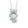 Thumbnail Image 1 of 5.5-6.0mm Freshwater Cultured Pearl Owl Pendant in Sterling Silver