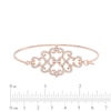 Lab-Created White Sapphire Damask Bangle in Sterling Silver with 18K Rose Gold Plate - 7.25"