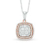 0.50 CT. T.W. Composite Diamond Double Square Frame Pendant in 10K Two-Tone Gold