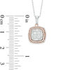 Thumbnail Image 1 of 0.50 CT. T.W. Composite Diamond Double Square Frame Pendant in 10K Two-Tone Gold