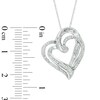 Thumbnail Image 2 of 0.25 CT. T.W. Diamond Tilted Double Heart Pendant in 10K White Gold