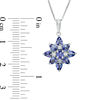 Thumbnail Image 1 of Multi-Shaped Tanzanite and Diamond Accent Star Cluster Pendant in 10K White Gold