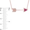 Thumbnail Image 2 of Lab-Created Ruby and White Sapphire Arrow Necklace in Sterling Silver and 14K Rose Gold Plate - 16.5"