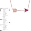 Thumbnail Image 1 of Lab-Created Ruby and White Sapphire Arrow Necklace in Sterling Silver and 14K Rose Gold Plate - 16.5"