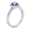 Thumbnail Image 2 of Your Stone Your Story™ 6.0mm Tanzanite and 0.24 CT. T.W. Diamond Cushion Frame Bridal Set in 14K White Gold
