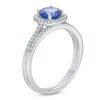 Thumbnail Image 1 of Your Stone Your Story™ 6.0mm Tanzanite and 0.24 CT. T.W. Diamond Cushion Frame Bridal Set in 14K White Gold