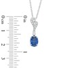 Lab-Created Blue and White Sapphire Pendant and Earrings Set in Sterling Silver