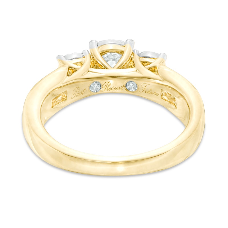 Main Image 3 of 0.95 CT. T.W. Diamond Past Present Future® Miracle Engagement Ring in 10K Gold
