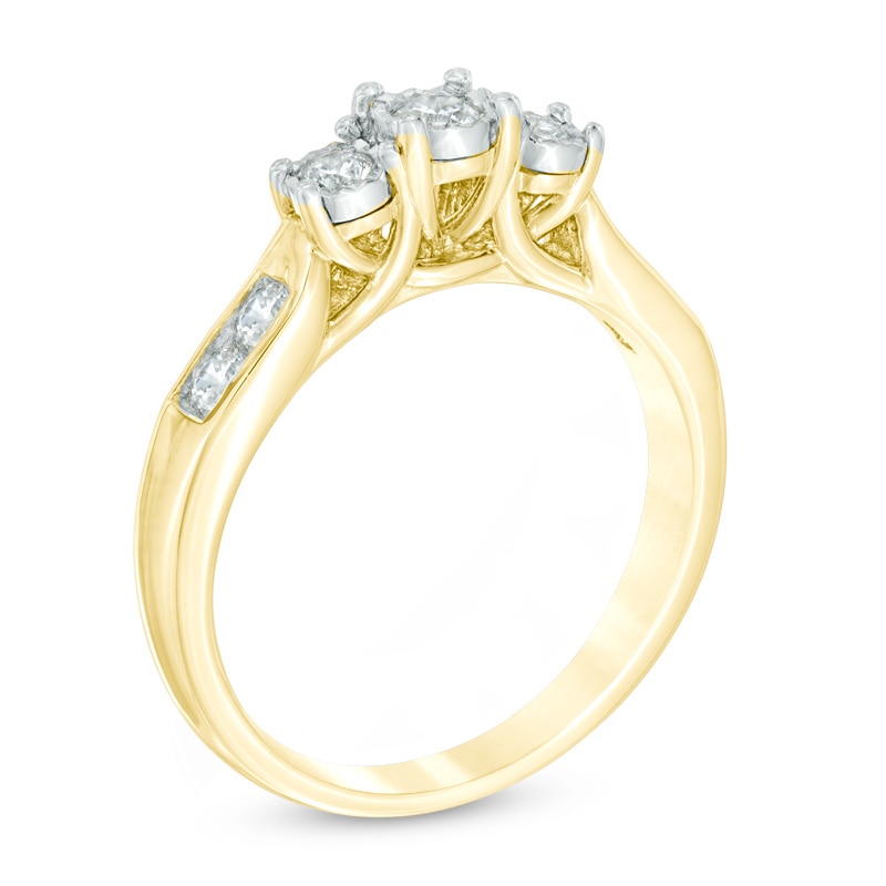 0.45 CT. T.W. Diamond Past Present Future® Engagement Ring in 10K Gold