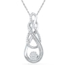 Thumbnail Image 0 of Diamond Accent Cluster Double Infinity Pendant in Sterling Silver