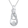 Thumbnail Image 0 of Diamond Accent Cluster Double Infinity Pendant in Sterling Silver