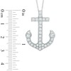 Thumbnail Image 2 of Lab-Created White Sapphire Anchor Pendant in Sterling Silver