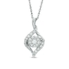 Thumbnail Image 1 of 0.23 CT. T.W. Diamond Composite Flame Pendant in Sterling Silver